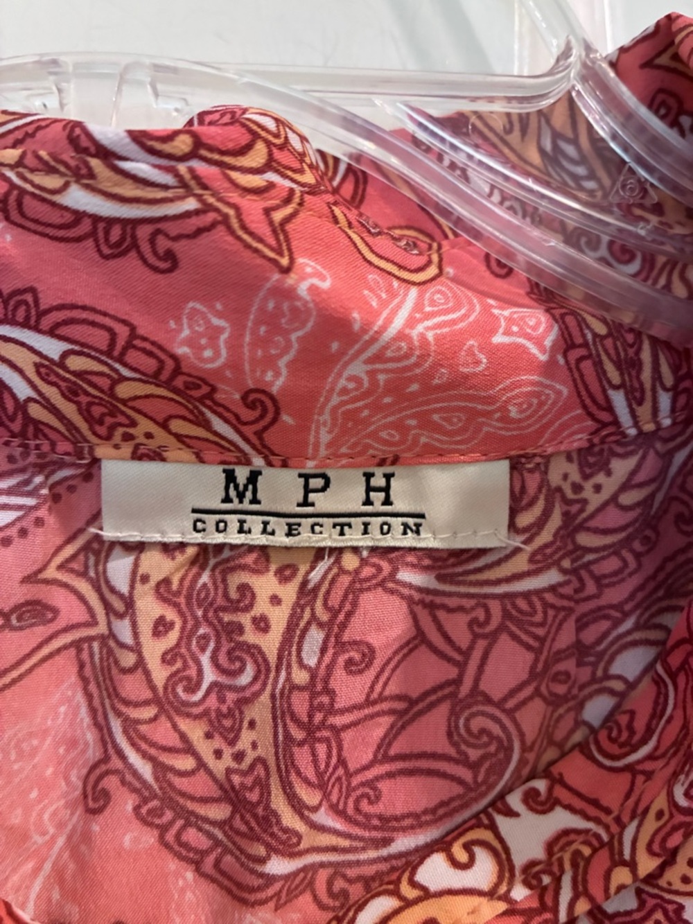 Pink Paisley Button-Front Drawstring Mini Dress - Picture 2 of 9